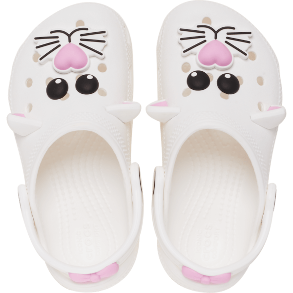 Toddlers’ Classic I AM White Cat Clog - Image 3
