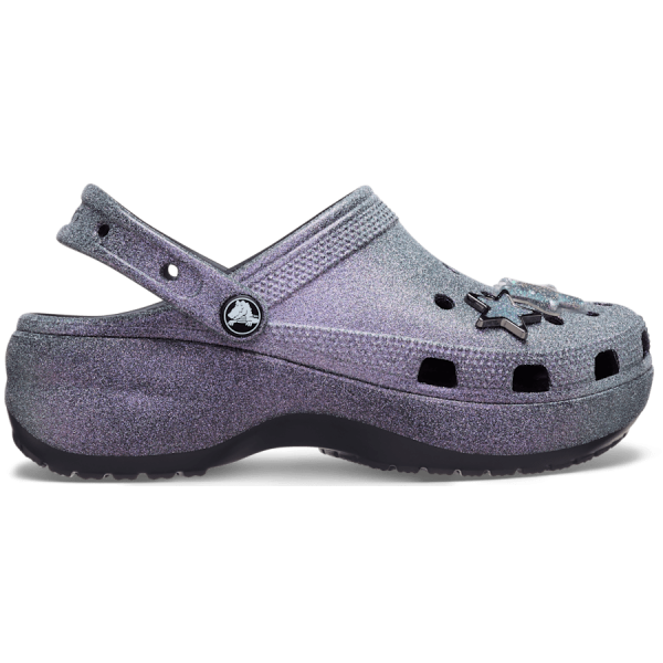 Classic Platform Iridescent Glitter Embellished Clog