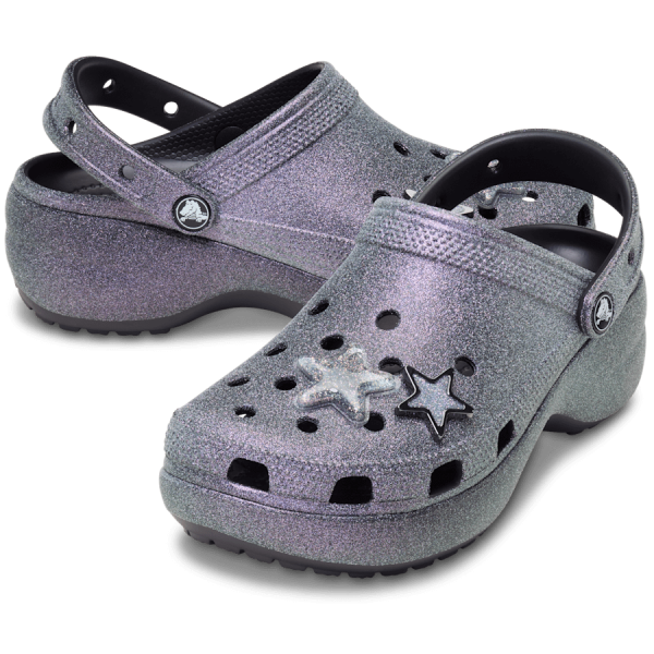 Classic Platform Iridescent Glitter Embellished Clog - Image 2